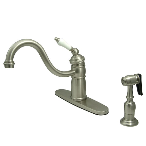 Mono Block Kitchen Faucet W/ Sprayer, Brushed Nickel